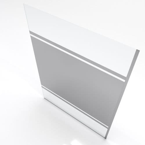 Paroi De Douche Avec Bande Miroir 140x200cm - Verre 8mm - Profilé Chrome - Freedom 2 Mirror