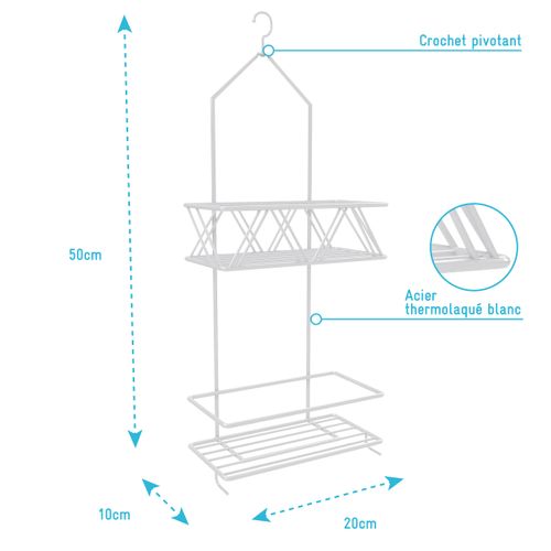 Valet Blanc Suspendu 50x20x10 - Eli