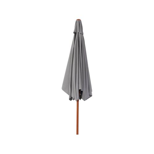 Parasol Jardin Droit Alu Finition Bois "luz" - Rond - Ø 3m - Gris