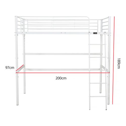 Lit Mezzanine "alora" - 90 X 190 Cm - Blanc