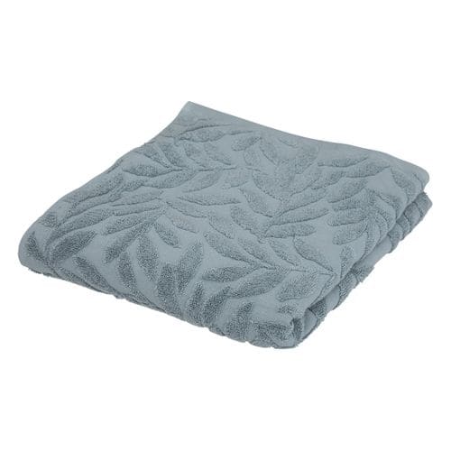 Lot De 2 Draps De Bain En Coton Bleu Tissu Jacquard 100 X 150 Cm