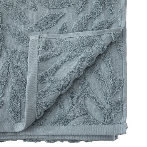 Lot De 2 Draps De Bain En Coton Bleu Tissu Jacquard 100 X 150 Cm