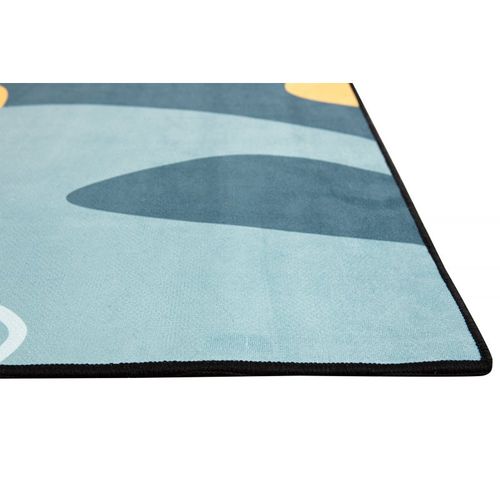 Tapis 80 X 120 Cm Velours Ras Imprimé Finition Surjet Motif Animaux Multicolore