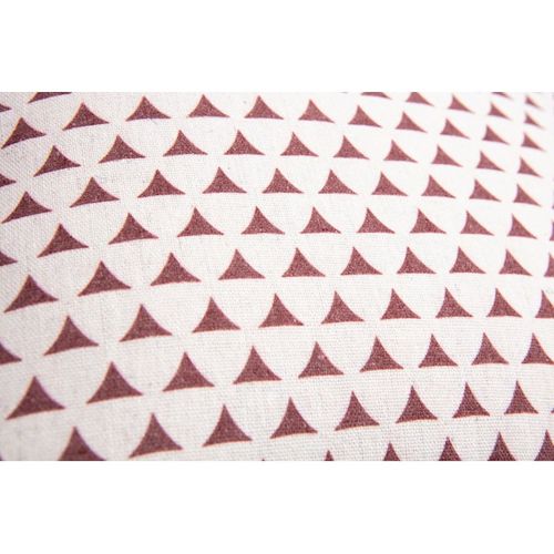 Housse De Coussin 40 X 40 Cm Polycoton Recyclé Imprimé Motif Petits Triangles Ethniques Bordeaux