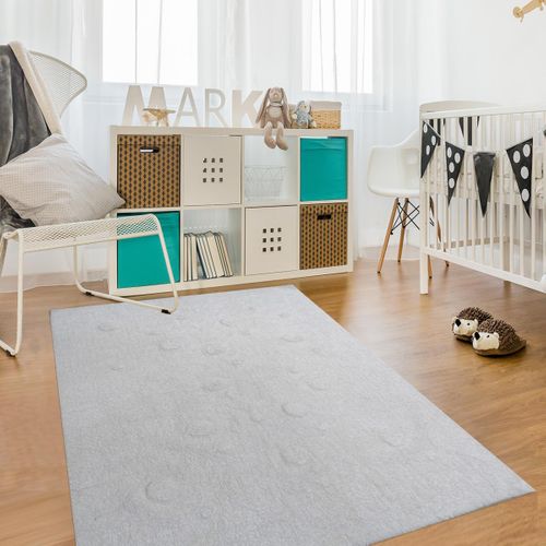 Tapis Enfant 120x160 Rectangle Fait Main En Coton Blanc Coronda