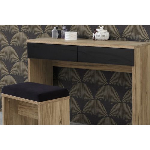 Banc Décor Bois Clair Rembourrage Tissu Gris – Anastasia