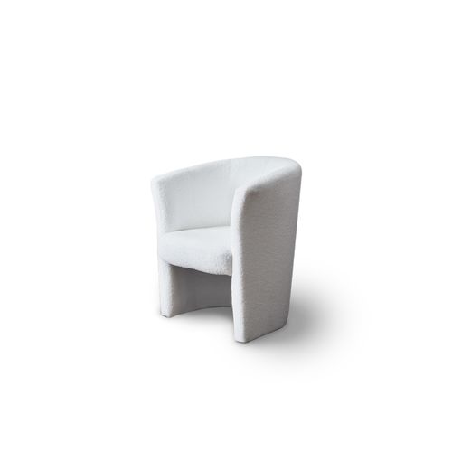 Kori - Fauteuil Cabriolet Blanc - En Tissu Bouclette Tendance