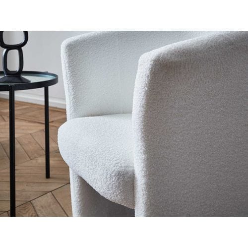 Kori - Fauteuil Cabriolet Blanc - En Tissu Bouclette Tendance