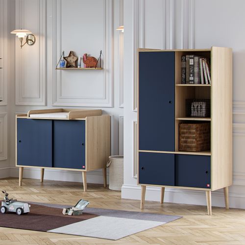 Armoire 1 Porte Retro - Bois Bleu