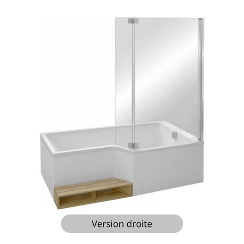 Baignoire Bain Douche Jacob Delafon Neo + Étagère + Pare Bain 170 X 90, Version Droite