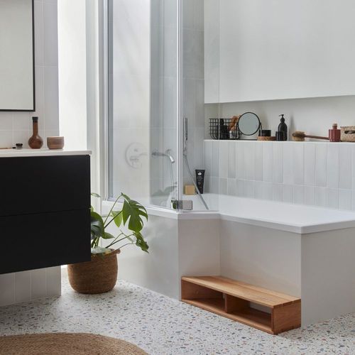 Baignoire Bain Douche Jacob Delafon Neo + Étagère + Pare Bain 170 X 90, Version Droite