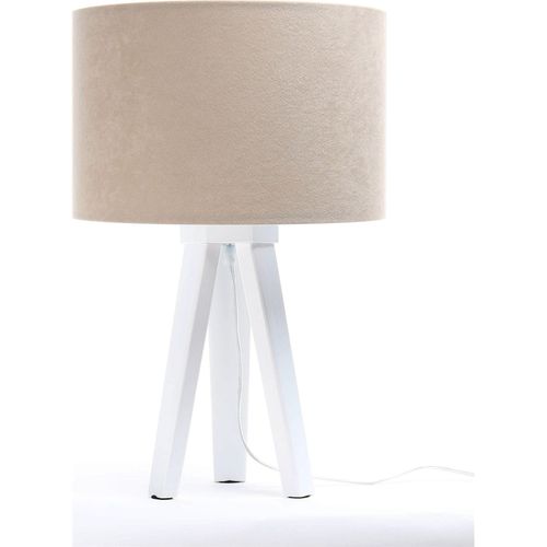 Lampe De Chevet Bois Blanc 30x30x46cm