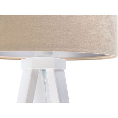 Lampe De Chevet Bois Blanc 30x30x46cm