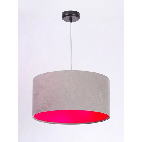 Suspension Enfant Abat-jour Gris Et Rose 40x40x102