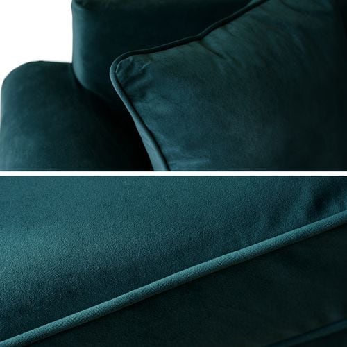 Fauteuil Love Seat En Velours Vert Émeraude Oscar