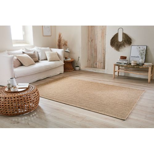 Tapis De Salon Intérieur Extérieur Rectangle Nature  Aspect Jute  Beige 160x230cm