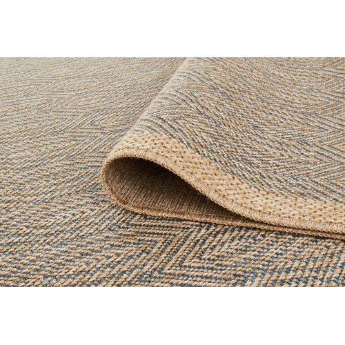 Tapis De Salon Intérieur Extérieur Nature  Aspect Jute Bleu 200x290 Cm