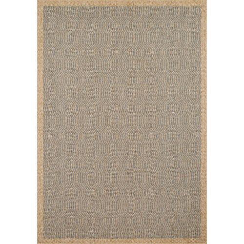 Tapis De Salon Intérieur Extérieur Nature  Aspect Jute Bleu 200x290 Cm