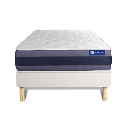 Ensemble Matelas Memoire De Forme 90x190 Actimemo Morpho Ep:24 Cm - Sommier Kit Blanc