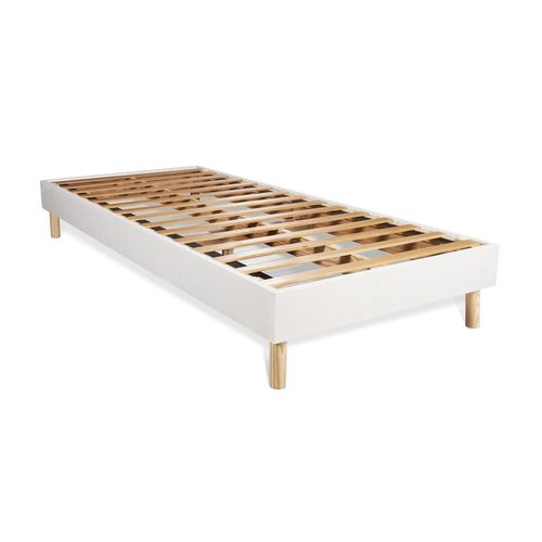 Ensemble Matelas Memoire De Forme 90x190 Actimemo Tech Ep:24 Cm - Sommier Kit Blanc