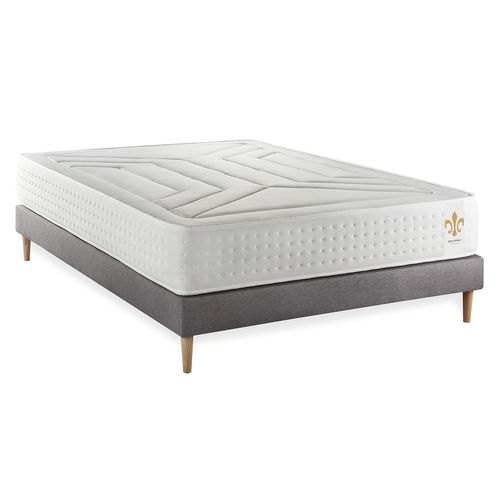 Ensemble Matelas Ressorts Ensaches Et Memoire De Forme 140x200 Vingt-quatre Ep:24 Cm - Sommier Kit G