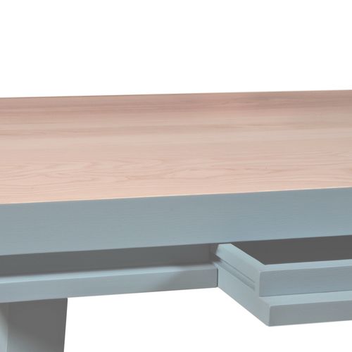 Table De Cuisine Carrée Avec Tiroir 80 Cm, 100% Frêne Massif