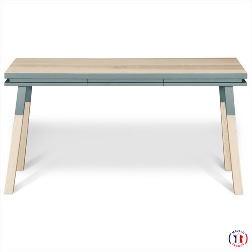 Bureau Console Rectangulaire 140 Cm, 100% Frêne Massif