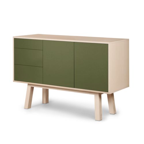 Buffet En Frêne 2 Portes 3 Tiroirs 140 Cm, Hauteur 94 Cm