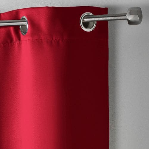 Lot De 2 Rideaux Occultant Unis 135 X 240 Cm Rouge Carmin