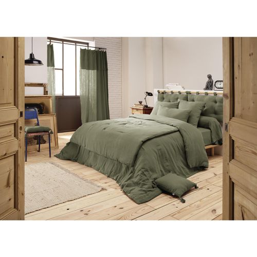 Pack Double Gaze De Coton Luxe Housse De Couette 240 X 220 Cm + 2 Taies D'oreiller 60 X 60 Romarin