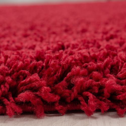 Shaggy - Tapis Uni à Poils Longs - Rouge 200 X 290 Cm