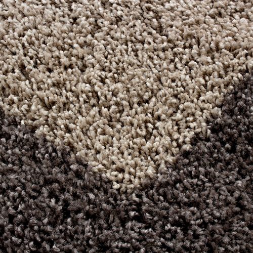 Shaggy - Tapis à Bordures Rond - Taupe 120 X 120 Cm