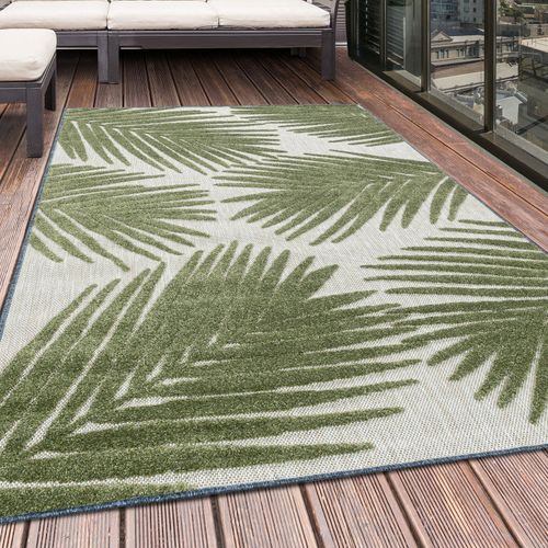 Tapis D'extérieur à Relief "kentia" Vert 240 X 340 Cm