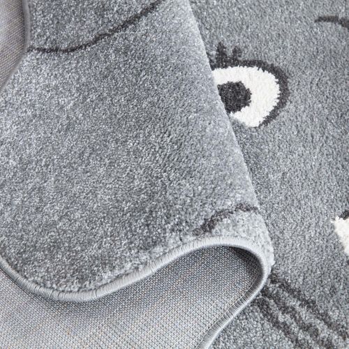 Tapis Pour Chambre D'enfant Forme Chat Gris 100x130cm