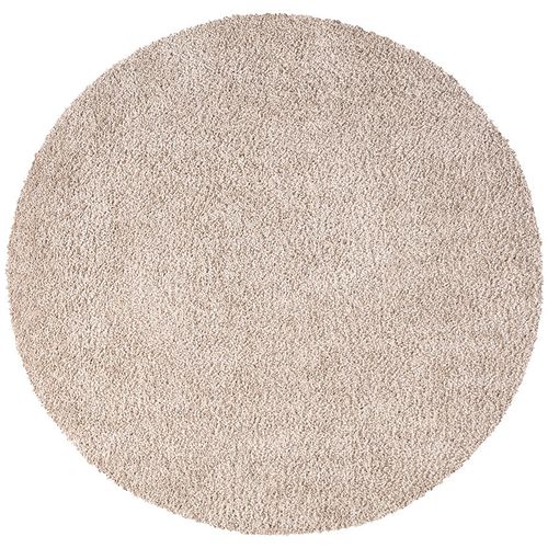 Tapis à Poils Longs Rond Softy Sable 160x160cm