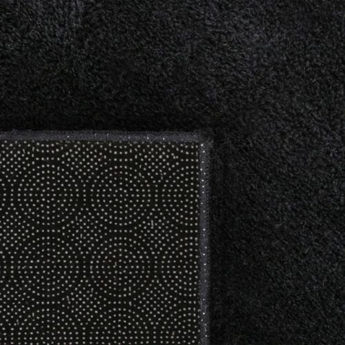 Tapis Uni Noir Lavable Doux - Loft Noir - 80x80 Cm