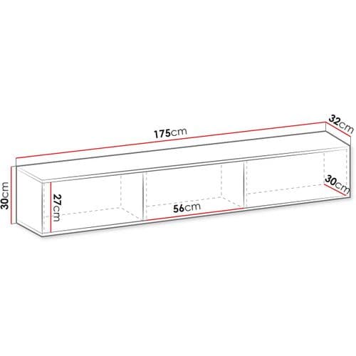 Meuble TV Suspendu 175 X 30 X 32 Cm "oni"  - Blanc