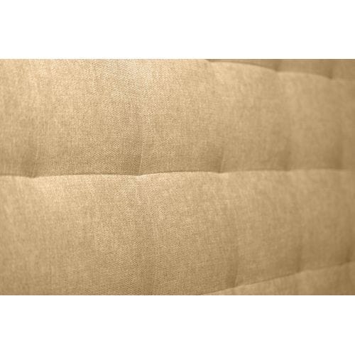 Lit 90x190cm Avec Tête De Lit Capitonnee Tissu Et Sommier Tapissier Jaune