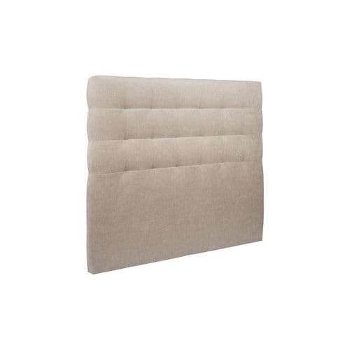 Lit 180x200cm Avec Tête De Lit Capitonnee Tissu Et Sommier Kit Beige Brun