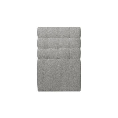 Tete De Lit Capitonnee Bouclette Gris L 90 Cm - Ep 10 Cm Rembourre