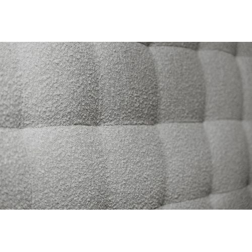 Tete De Lit Capitonnee Bouclette Gris L 90 Cm - Ep 10 Cm Rembourre