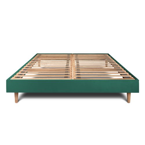 Sommier Kit Velours Vert 140x190 H29cm