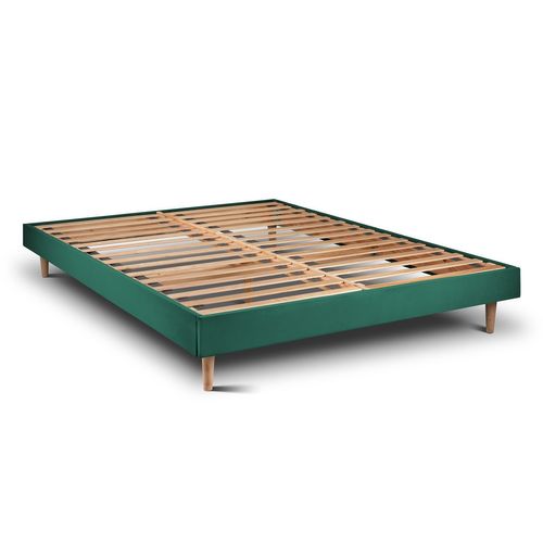 Sommier Kit Velours Vert 140x190 H29cm