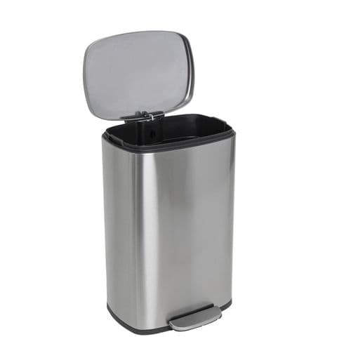 Poubelle De Cuisine à Pédale Admiral Argent Acier Inoxydable 50 L