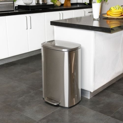 Poubelle De Cuisine à Pédale Admiral Argent Acier Inoxydable 50 L