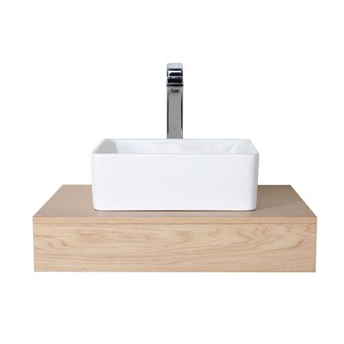 Plan De Toilette Suspendu Pour Vasque Will - 60 Cm - Ep. 12 Cm - Décor Chêne