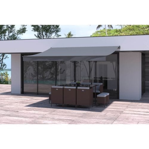 Store Banne Manuel 4x3m Gris Polyesteradro