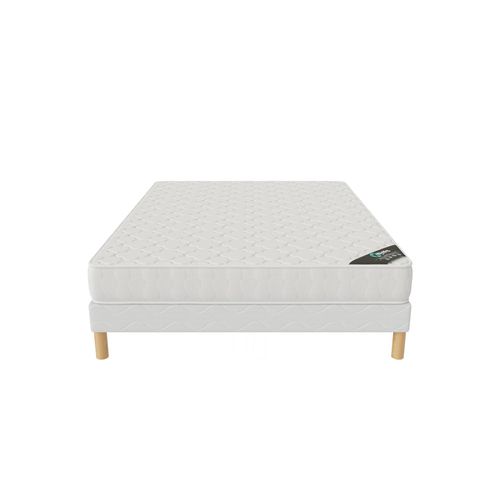 Ensemble Matelas Mousse CONFORT+ Et Sommier 140x190 cm Epaisseur 17 cm