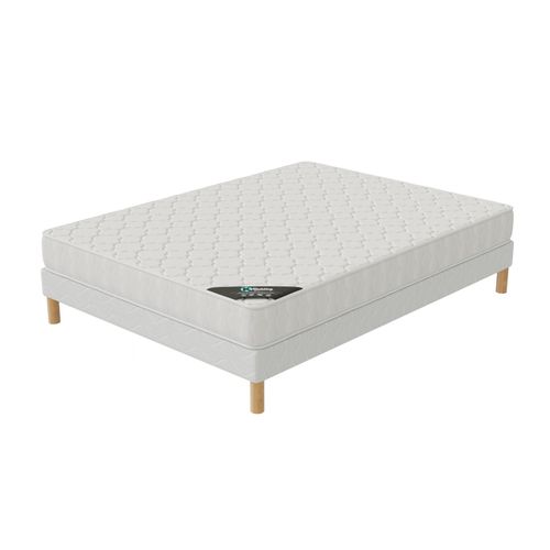 Ensemble Matelas Mousse CONFORT+ Et Sommier 140x190 cm Epaisseur 17 cm