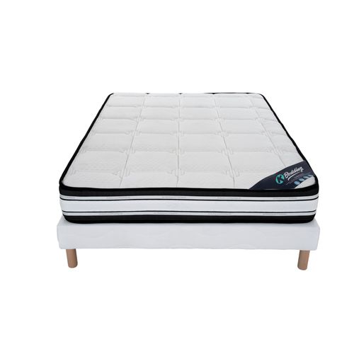 Ensemble Matelas Mousse Grand Confort + Sommier 140x190 Hauteur 22cm